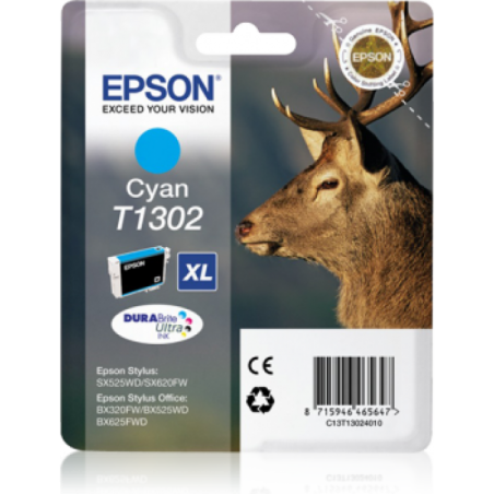 Epson T1302 Cerf - à rendement élevé - cyan - originale - cartouche d'encre Epson T1302 Cerf - à rendement élevé - cyan - originale - cartouche d'encre