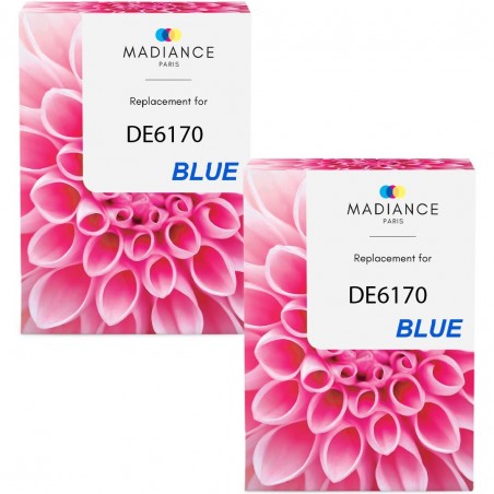 Cartouche d'encre équivalent à Pitney Bowes DE6170 Pack de 2 Bleu