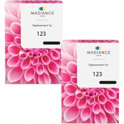 Cartouche d'encre équivalent à Brother LC123 Pack de 2 Noir
