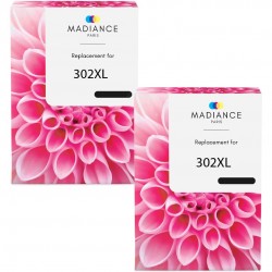 Cartouche d'encre équivalent à HP 302XL Pack de 2 Noir
