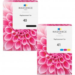Cartouche d'encre équivalent à Canon Multipack PG 40 / CL 41 Pack de 2 Noir + Couleur