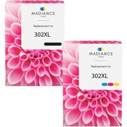 Cartouche d'encre équivalent à HP Multipack 302 Pack de 2 Noir + Couleur