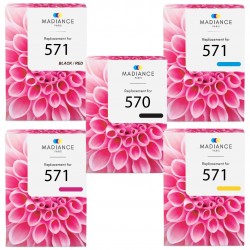 Cartouche d'encre équivalent à Canon Multipack PGI 570 PGBK / CLI 571 C / CLI 571 M / CLI 571 Y / CLI 571 BK Pack de 5