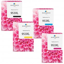 Pack de 4 cartouches imprimantes compatibles HP 953XL 3HZ52AE Noir, Jaune, Cyan, Magenta