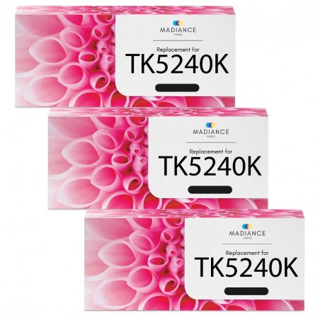 Toner équivalent à Kyocera TK5240K Pack de 3 Noir