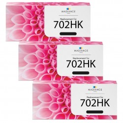 Toner équivalent à Lexmark 702HK Pack de 3 Noir