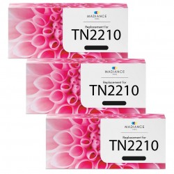 Toner équivalent à Brother TN2210 Pack de 3 Noir