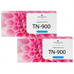 Toner équivalent à Brother TN-900C 2PK Pack de 2 Cyan