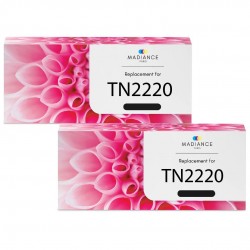 Toner équivalent à Brother TN2220 Pack de 2 Noir