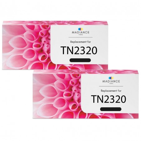 Toner équivalent à Brother TN2320 Pack de 2 Noir Toner équivalent à Brother TN2320 Pack de 2 Noir