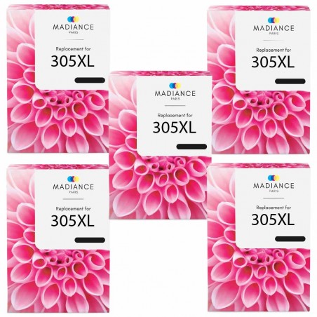 Pack de 5 HP 305XL cartouches d'encre compatibles Pack de 5 HP 305XL cartouches d'encre compatibles