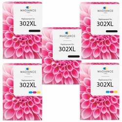 Pack de 5 HP 302XL cartouches d'encre compatibles