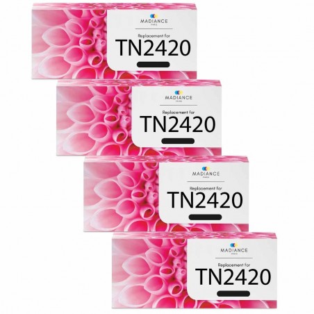 Pack de 4 toners compatibles TN2420 Brother Pack de 4 toners compatibles TN2420 Brother