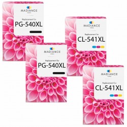 Pack de 4 Canon PG-540XL CL-541XL cartouches d'encre compatibles