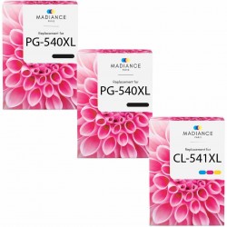 Pack de 3 Canon PG-540XL CL-541XL cartouches d'encre compatibles