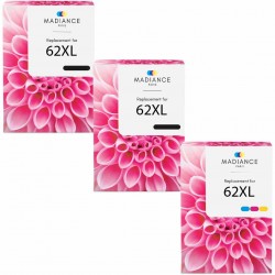 Pack de 3 HP 62XL cartouches d'encre compatibles