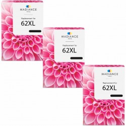 Pack de 3 HP 62XL cartouches d'encre compatibles