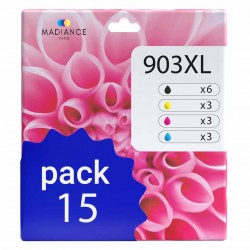 Pack de 15 HP 903XL cartouches d'encre compatibles
