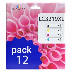 Pack de 12 Brother LC3219XL cartouches d'encre compatibles