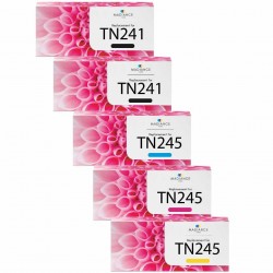 Pack de 5 Brother TN241/TN245 cartouche d'encre compatible 