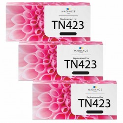 3 toners cartouches génériques Brother TN423BK 