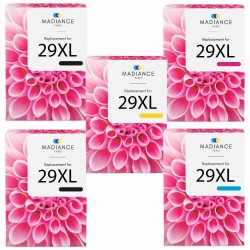 Pack de 5 cartouches d'encre compatibles Epson 29XL 2 noirs, 1 cyan, 1 magenta, 1 jaune 